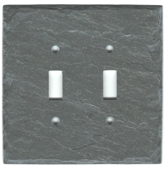 Green Slate Double Toggle Switch Plate 