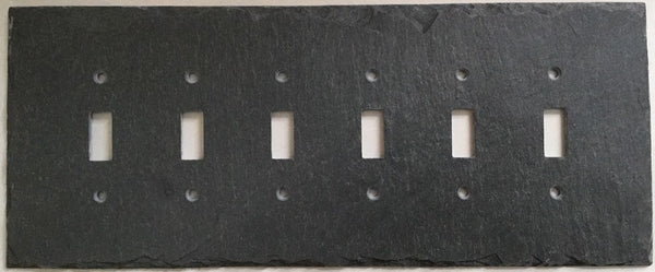 Gray Slate 6 toggle switch plate