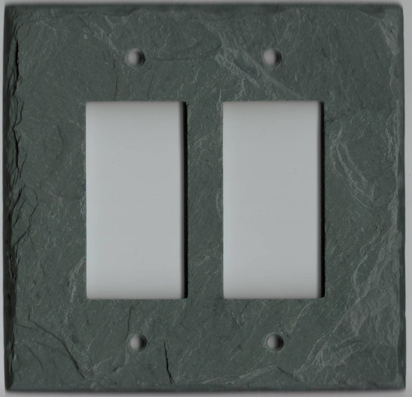 Double Decora Wall Plate in Green Slate